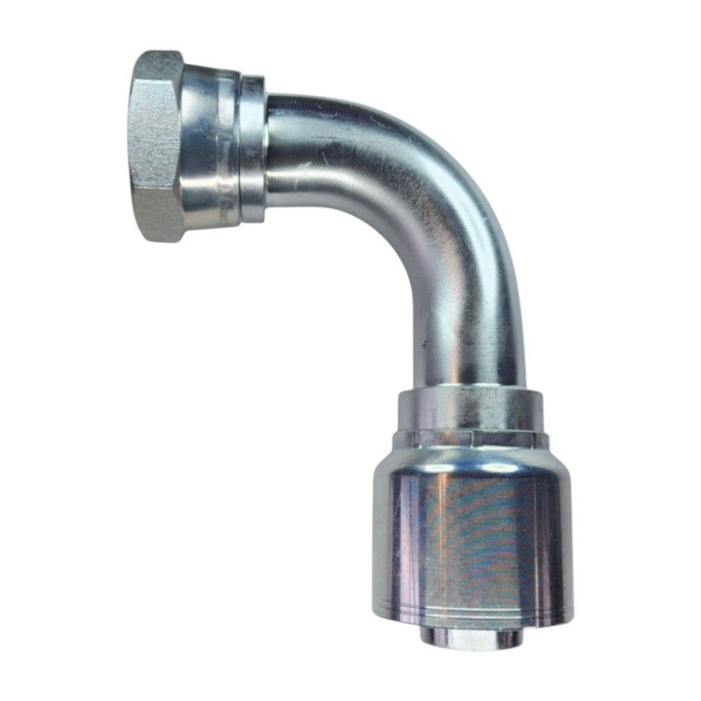 Female JIC Swivel 1 1/4" to Hose Crimp 1 1/4" 90 Deg Elbow Hydraulic Fitting