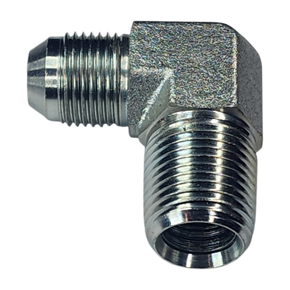 JIC Male to NPT Male 90 Degree Elbow Hydraulic Fitting View C