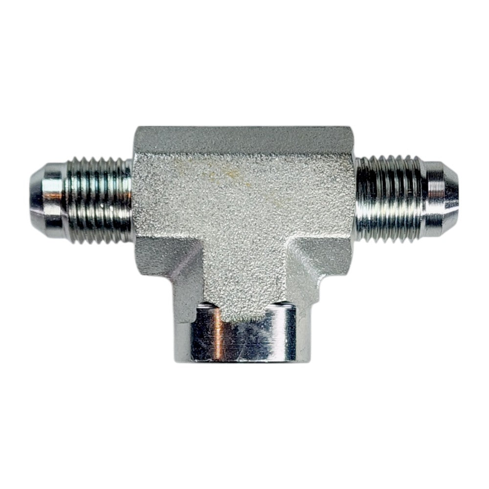 Male JIC 3/8" to Male JIC 3/8" to Female NPT 3/8" Tee Hydraulic Fitting
