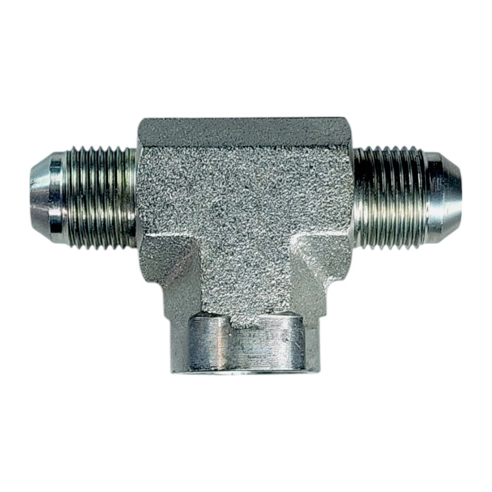 Male JIC 1/2" to Male JIC 1/2" to Female NPT 1/2" Tee Hydraulic Fitting