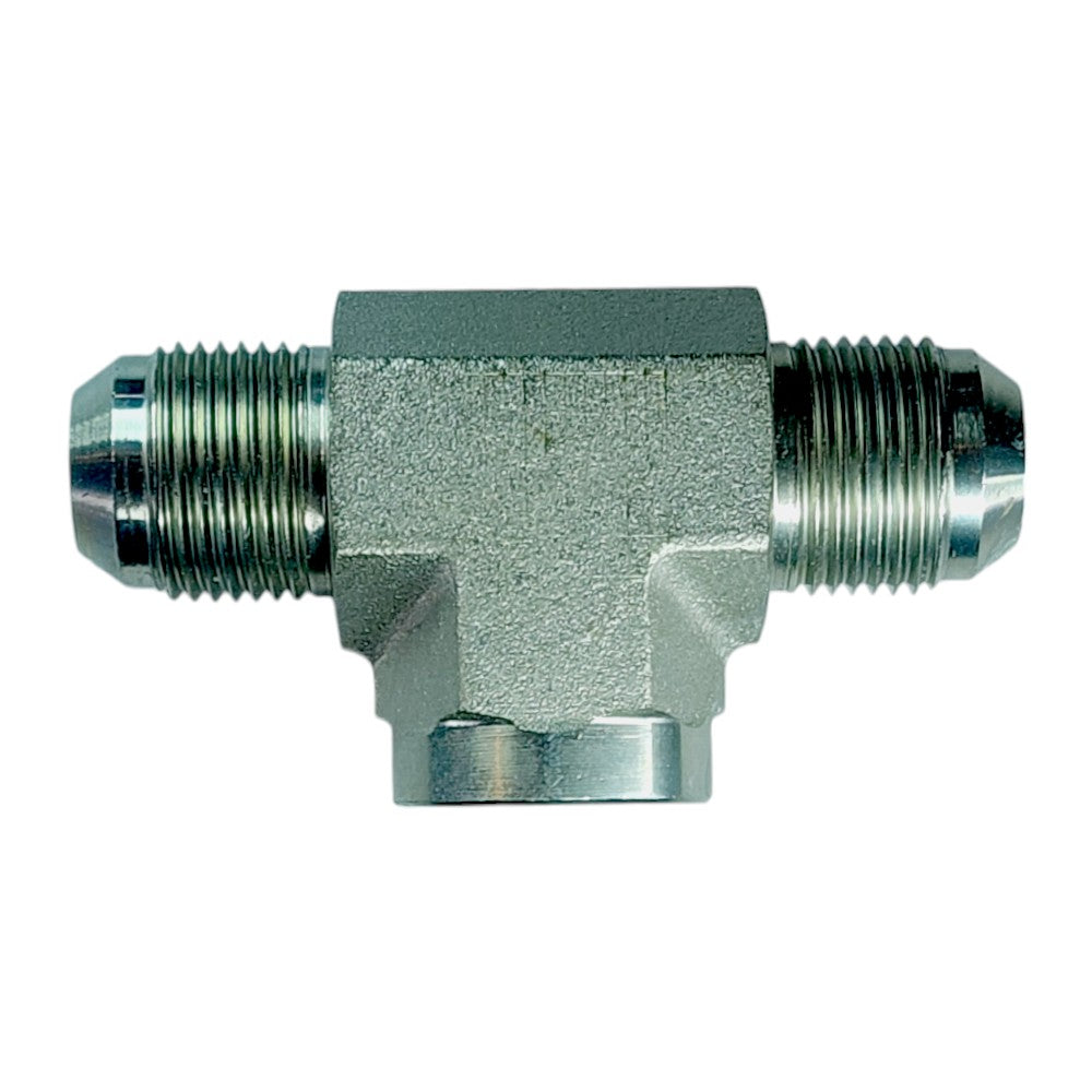 Male JIC 3/4" to Male JIC 3/4" to Female NPT 3/4" Tee Hydraulic Fitting