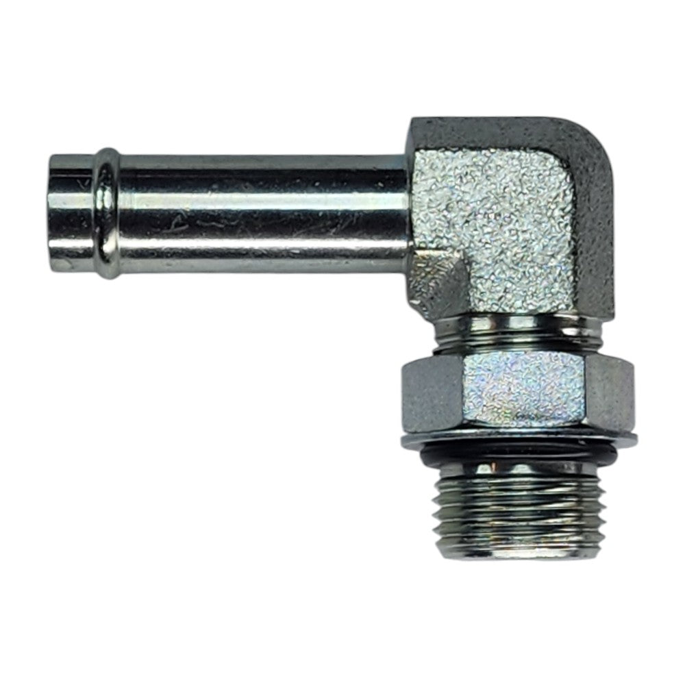 Male Barb 1/2" to Male O-Ring Boss 1/2" 90 Degree Elbow Hydraulic Fitting