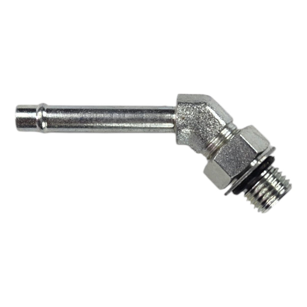 Male Barb 1/4" to Male O-Ring Boss 1/4" 45 degree Hydraulic Fitting