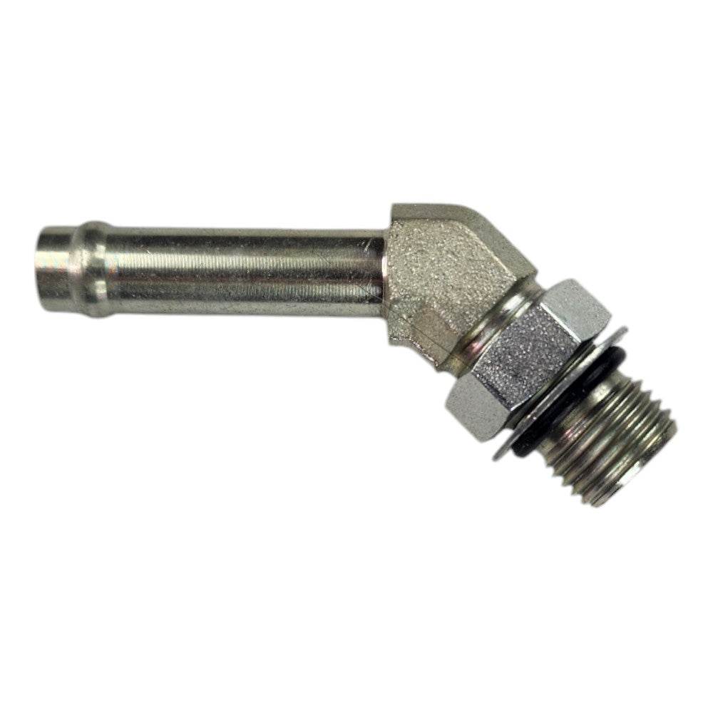 Male Barb 3/8" to Male O-Ring Boss 3/8" 45 degree Hydraulic Fitting