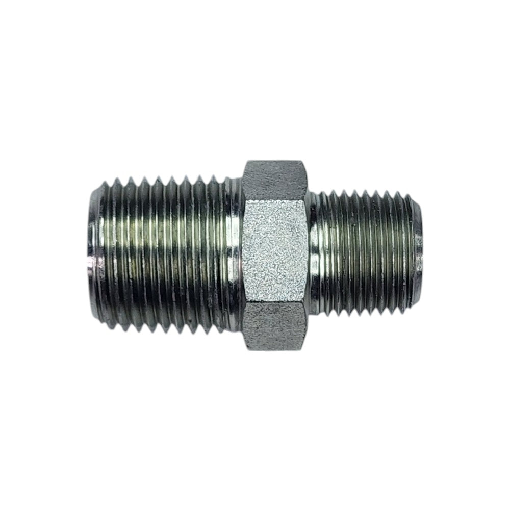 Male NPT 1/2" to Male NPT 3/8" Straight Hydraulic Fitting