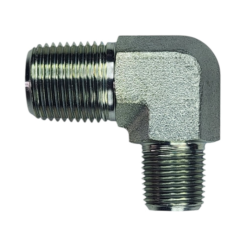 Male NPT 1/2" to Male NPT 3/8" 90 Deg Elbow Hydraulic Fitting