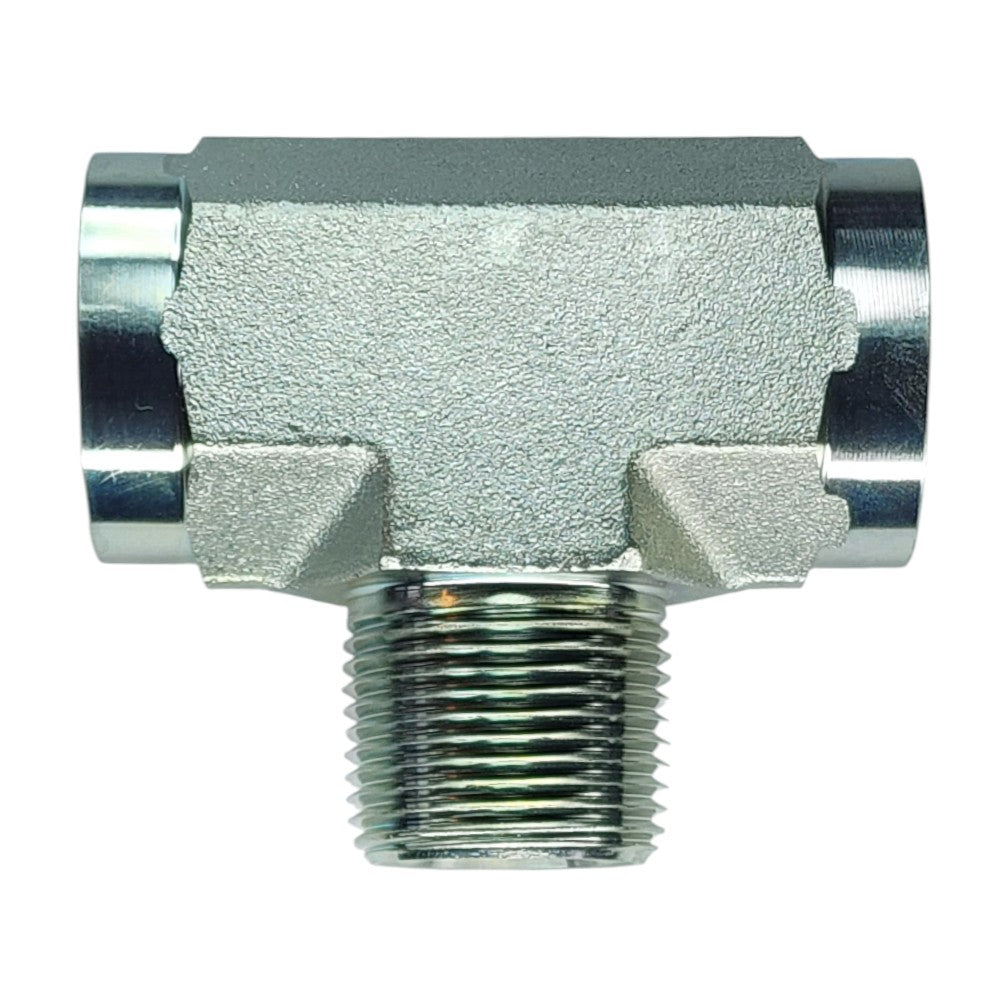 Female NPT 1" to Female NPT 1" to Male NPT 1" Tee Hydraulic Fitting