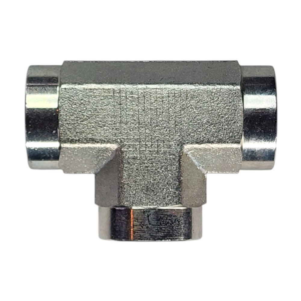 Female NPT 1/2" to Female NPT 1/2" to Female NPT 1/2" Tee Hydraulic Fitting