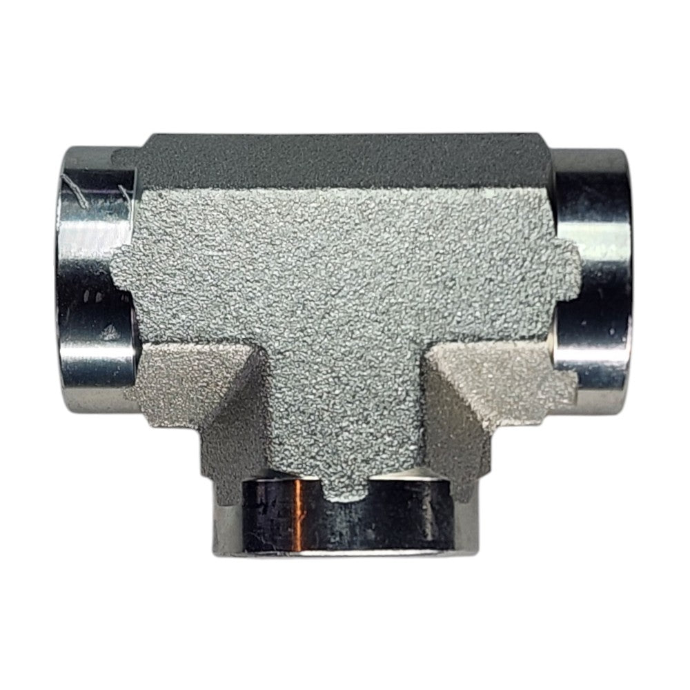 Female NPT 3/4" to Female NPT 3/4" to Female NPT 3/4" Tee Hydraulic Fitting