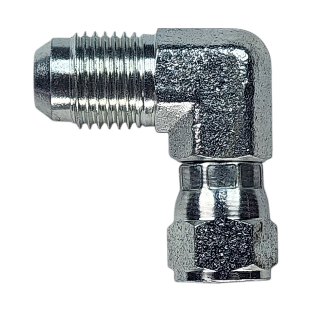 Male JIC 37 3/8" to Female JIC Swivel 1/4" 90 Deg Elbow Hydraulic Fitting