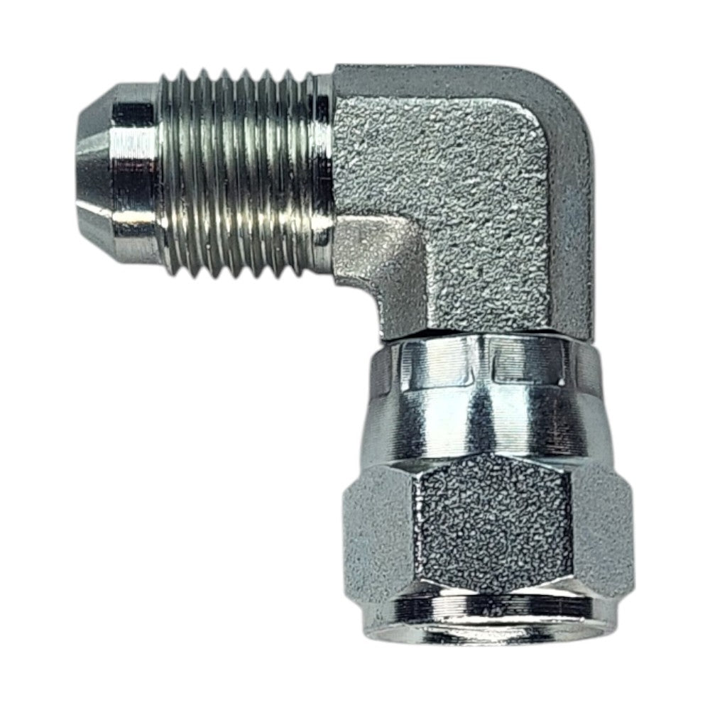Male JIC 37 3/8" to Female JIC Swivel 3/8" 90 Deg Elbow Hydraulic Fitting