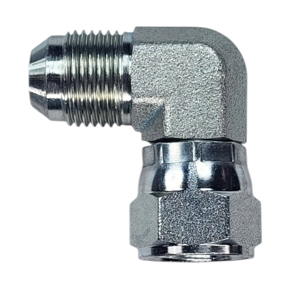 Male JIC 37 1/2" to Female JIC Swivel 1/2" 90 Deg Elbow Hydraulic Fitting