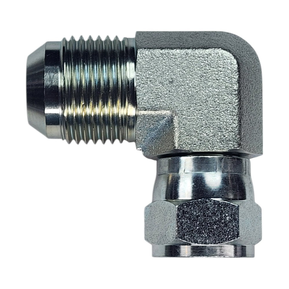 Male JIC 37 3/4" to Female JIC Swivel 5/8" 90 Deg Elbow Hydraulic Fitting