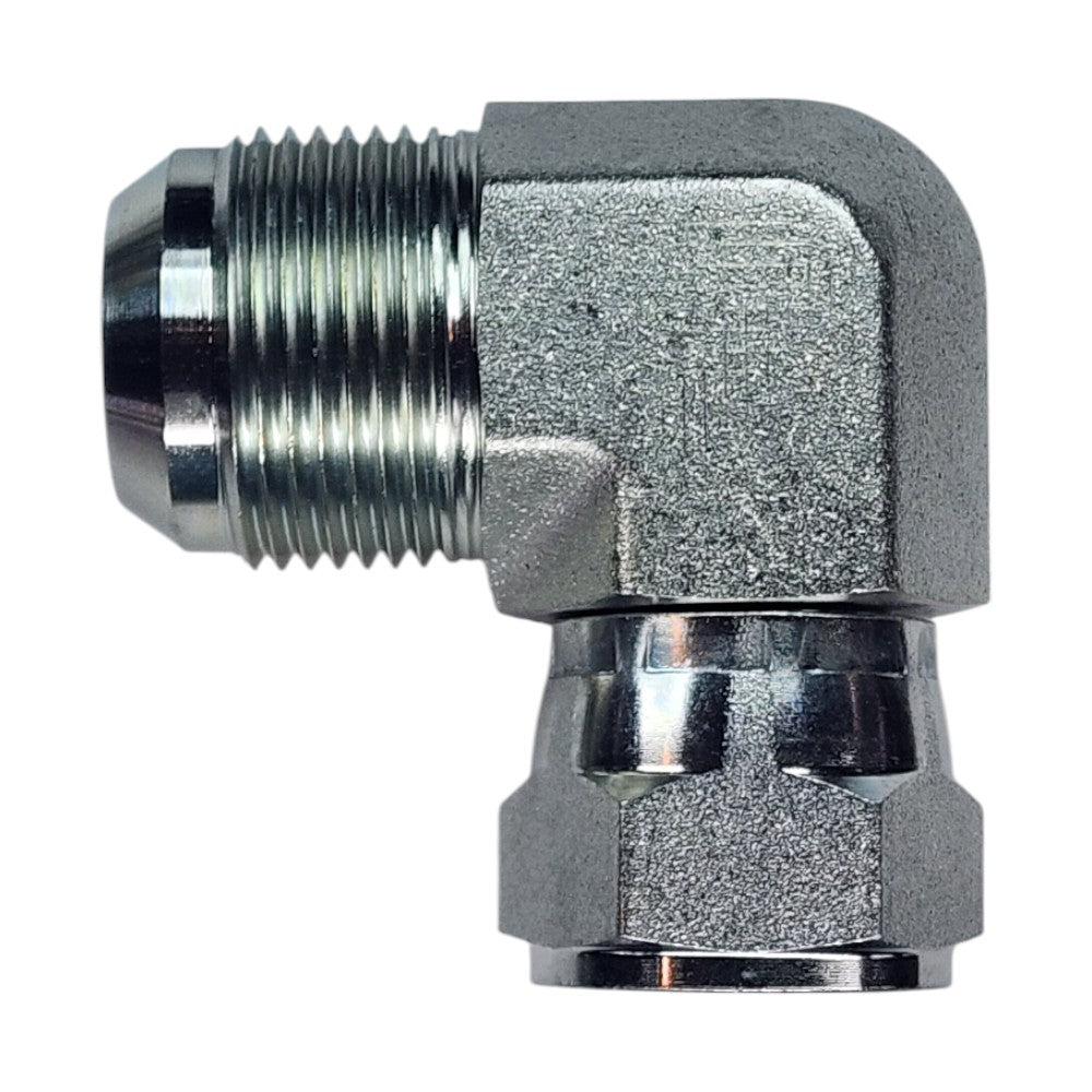 Male JIC 37 1" to Female JIC Swivel 3/4" 90 Deg Elbow Hydraulic Fitting