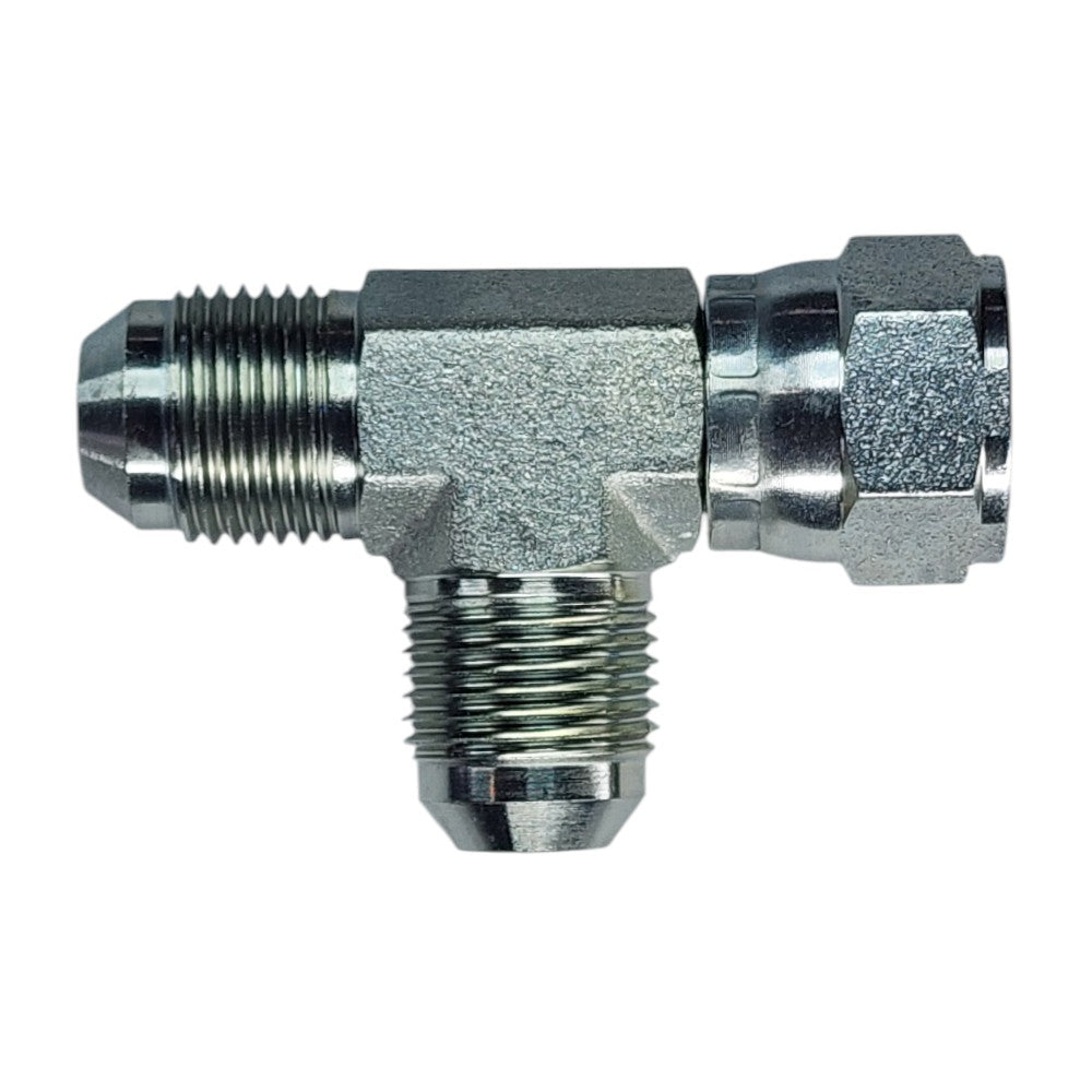 Male JIC 1/2" to Female JIC Swivel 1/2" to Male JIC 1/2" Tee Hydraulic Fitting