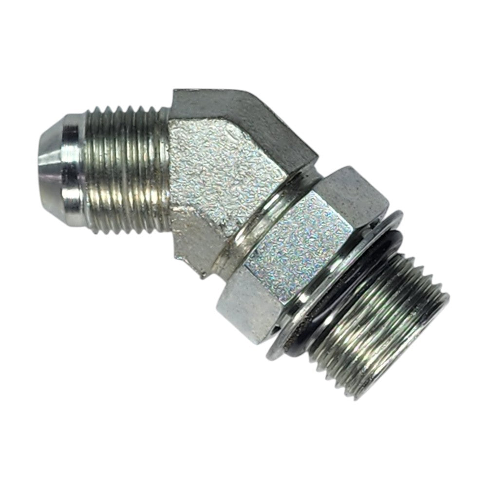 Male JIC 1/2" to Male O-Ring Boss 5/8" 45 Degree Hydraulic Fitting