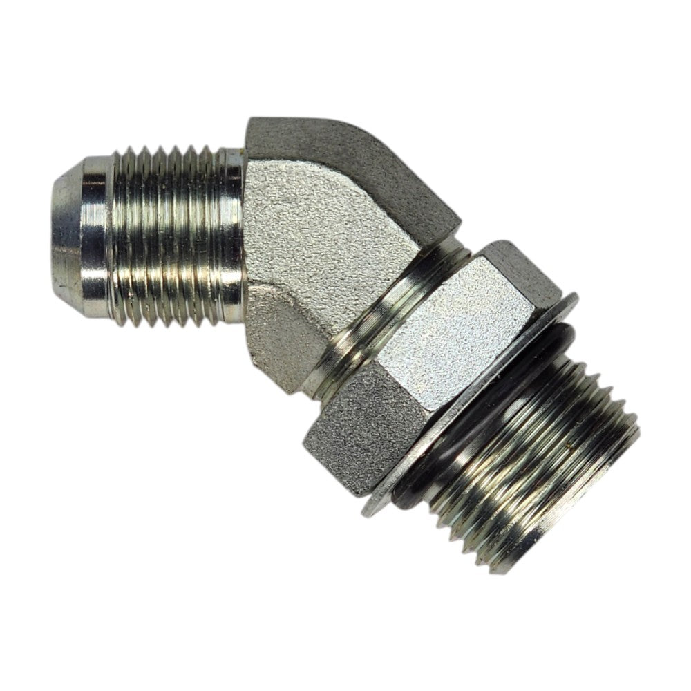 Male JIC 5/8" to Male O-Ring Boss 3/4" 45 Degree Hydraulic Fitting