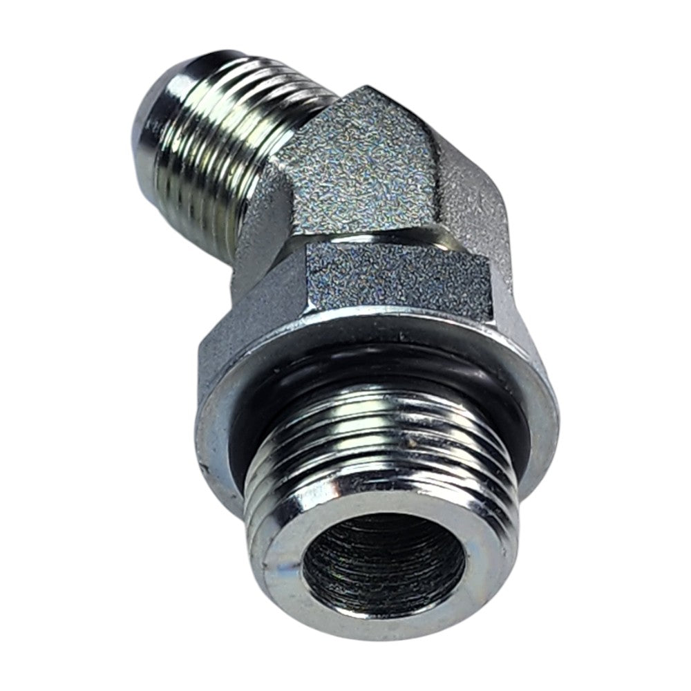 Male JIC to Male O-Ring Boss 45 Degree Hydraulic Fitting View C