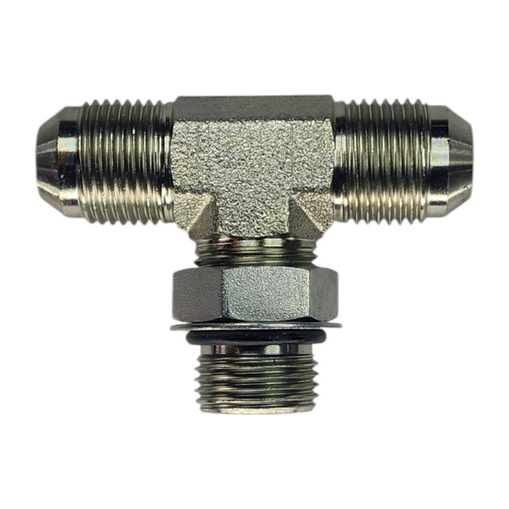 Male JIC 1/2" to Male JIC 1/2" to Male O-Ring Boss 1/2" Tee Hydraulic Fitting