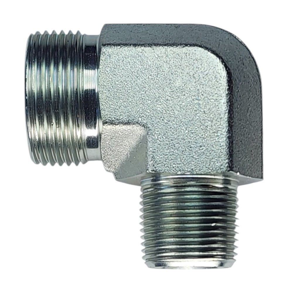 Male O-Ring Face Seal 1" to Male NPT 3/4" 90 Deg Elbow Hydraulic Fitting
