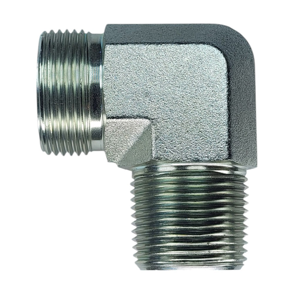 Male O-Ring Face Seal 1" to Male NPT 1" 90 Deg Elbow Hydraulic Fitting