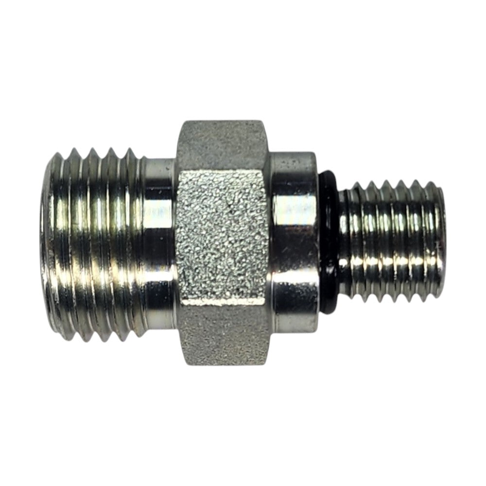 Male O-Ring Face Seal 3/8" to Male O-Ring Boss 1/4" Straight Hydraulic Fitting