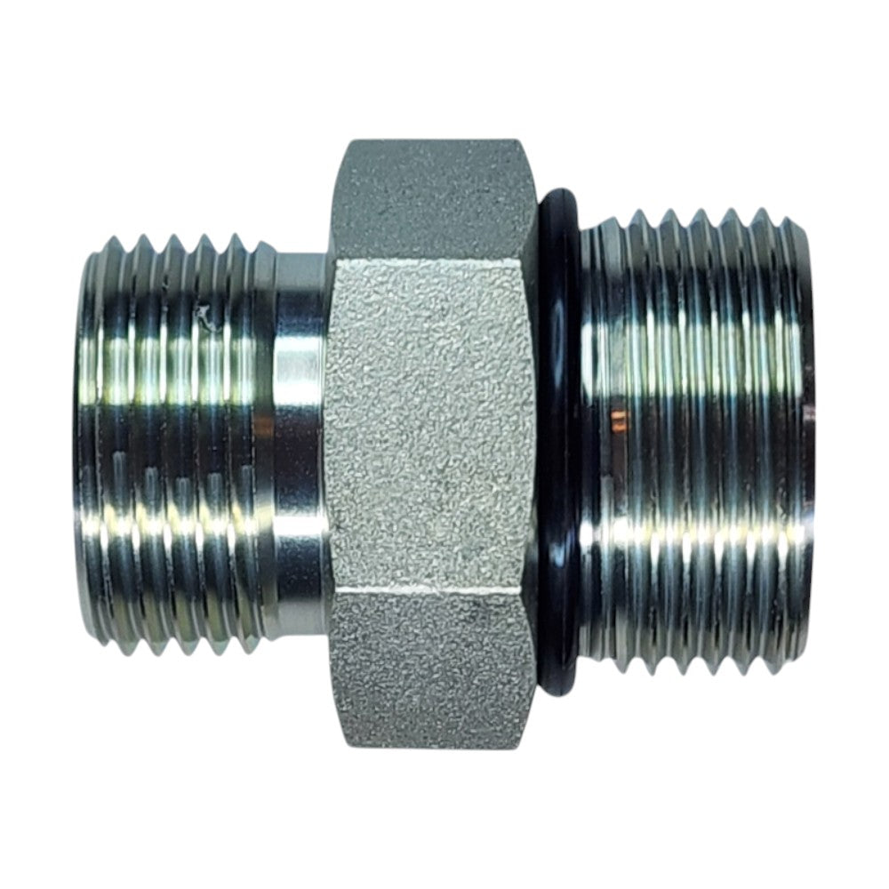 Male O-Ring Face Seal 3/4" to Male O-Ring Boss 1" Straight Hydraulic Fitting