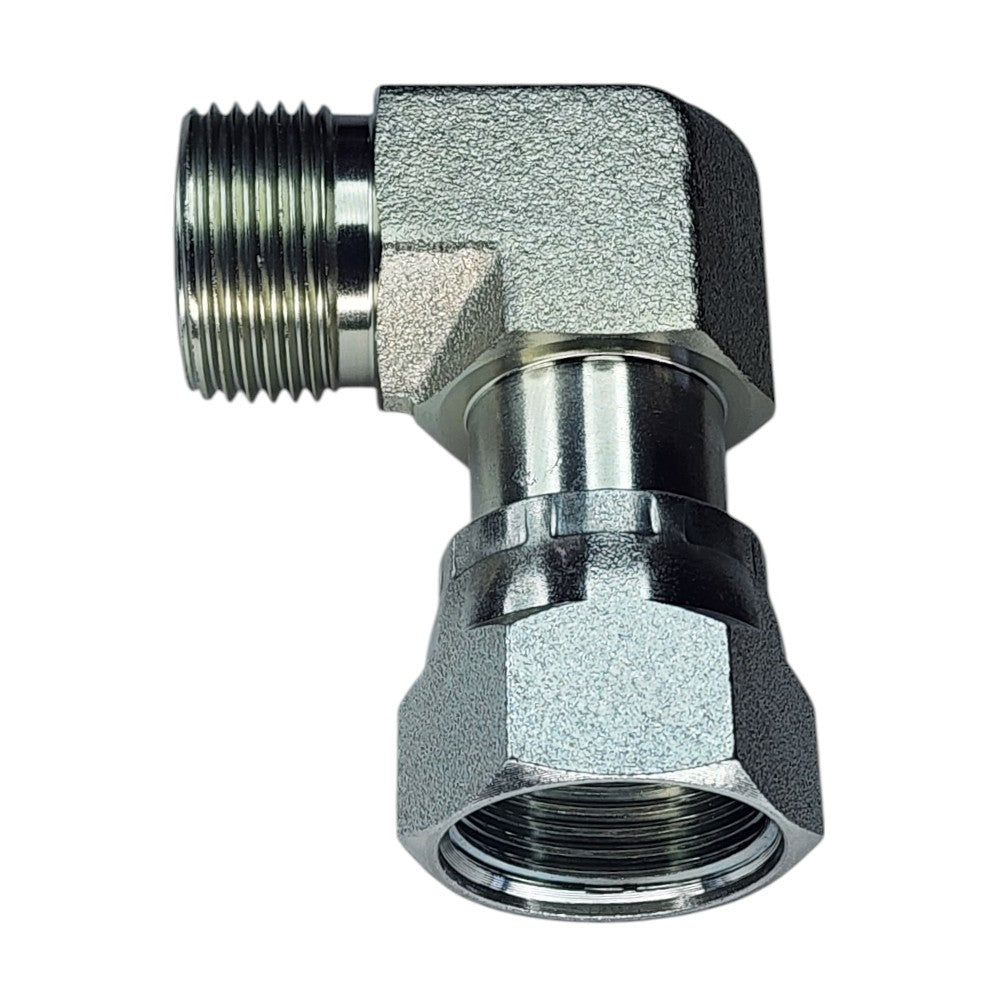 Male O-Ring Face Seal to Female O-Ring Face Seal Swivel Elbow Fitting View C