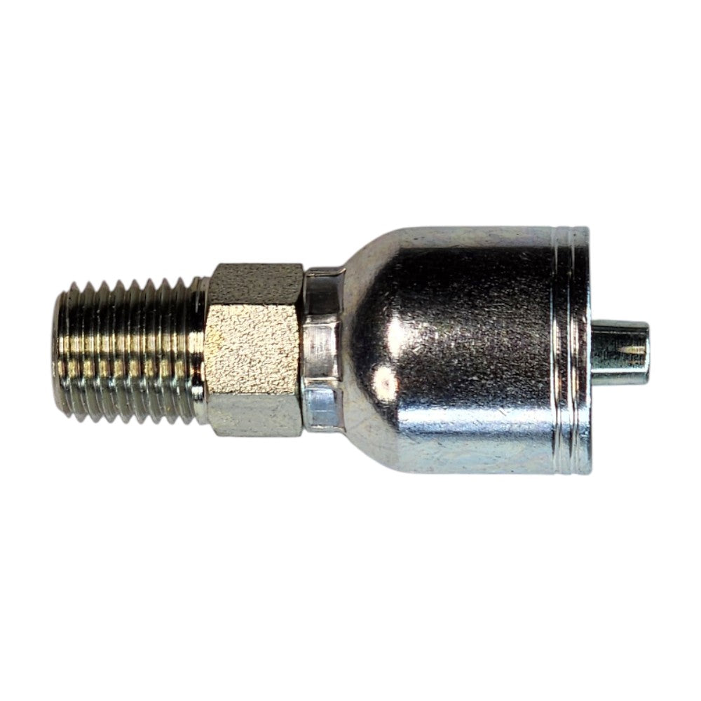 Male NPT 1/4" to Hose Crimp 1/4" Straight Hydraulic Fitting