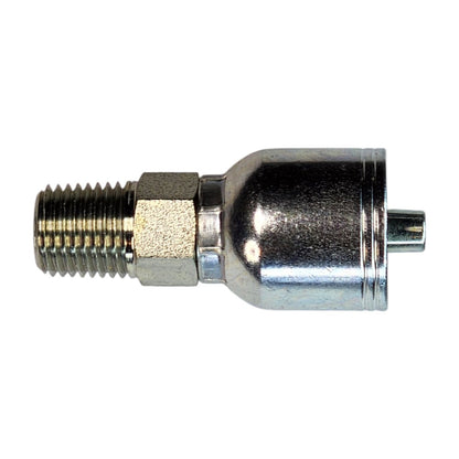 Male NPT 1/4" to Hose Crimp 1/4" Straight Hydraulic Fitting