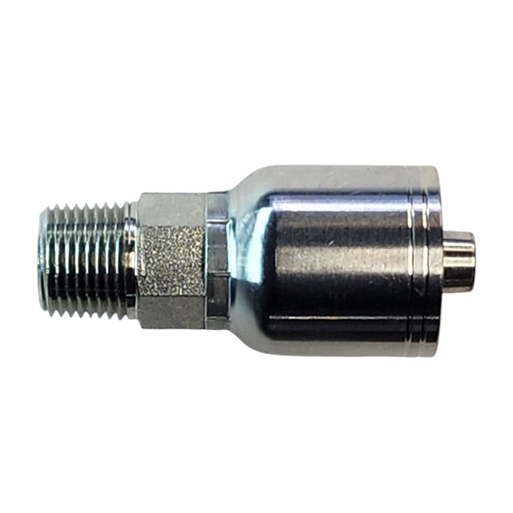 Male NPT 3/8" to Hose Crimp 3/8" Straight Hydraulic Fitting