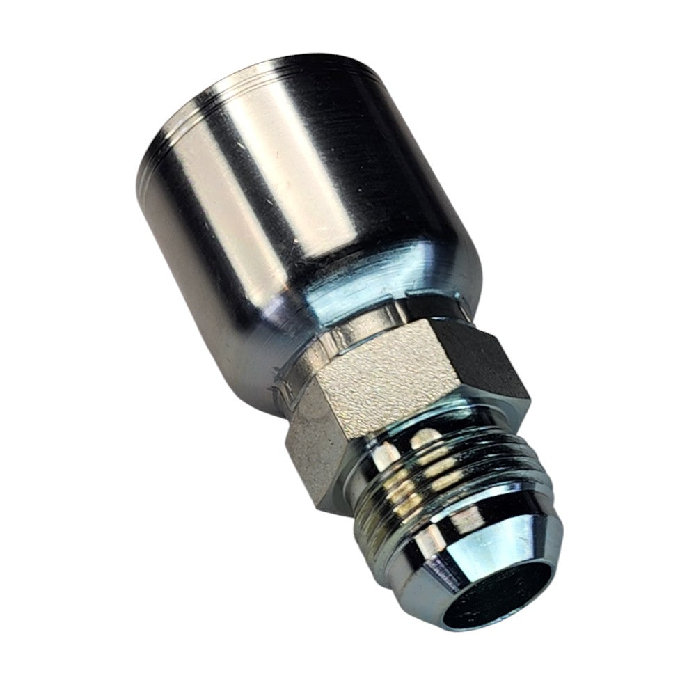 Male JIC to Hose Crimp Straight Hydraulic Fitting View B