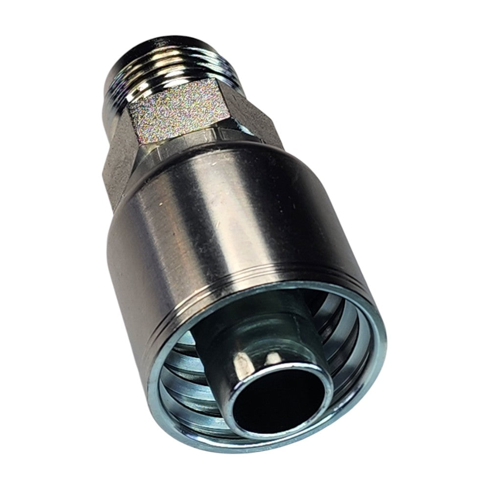 Male JIC to Hose Crimp Straight Hydraulic Fitting View C