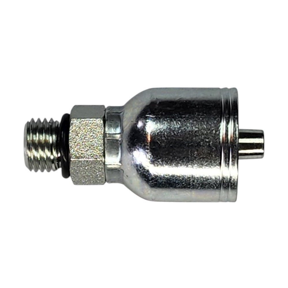 Male O-Ring boss (ORB) 1/4" to Hose Crimp 1/4" Straight Hydraulic Fitting