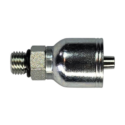 Male O-Ring boss (ORB) 1/4" to Hose Crimp 1/4" Straight Hydraulic Fitting