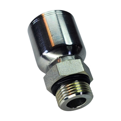 Male O-Ring boss (ORB) to Hose Crimp Straight Hydraulic Fitting View B