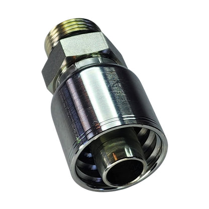 Male O-Ring boss (ORB) to Hose Crimp Straight Hydraulic Fitting View C