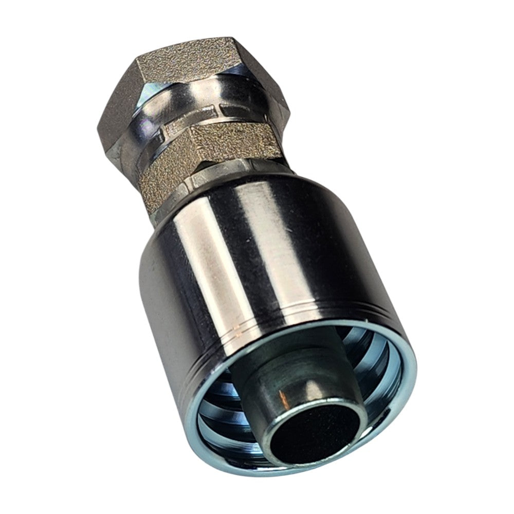 Female NPT Swivel to Hose Crimp Straight Hydraulic Fitting View C