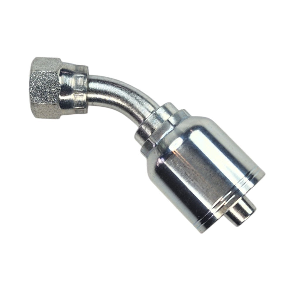 Female JIC Swivel 3/8" to Hose Crimp 3/8" 45 Deg Hydraulic Fitting 