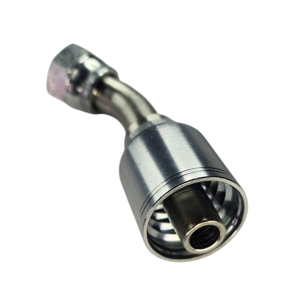 Female JIC Swivel to Hose Crimp 45 Deg Fitting View C