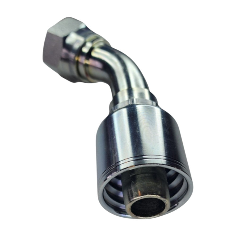 Female JIC Swivel to Hose Crimp 45 Deg Hydraulic Fitting View C