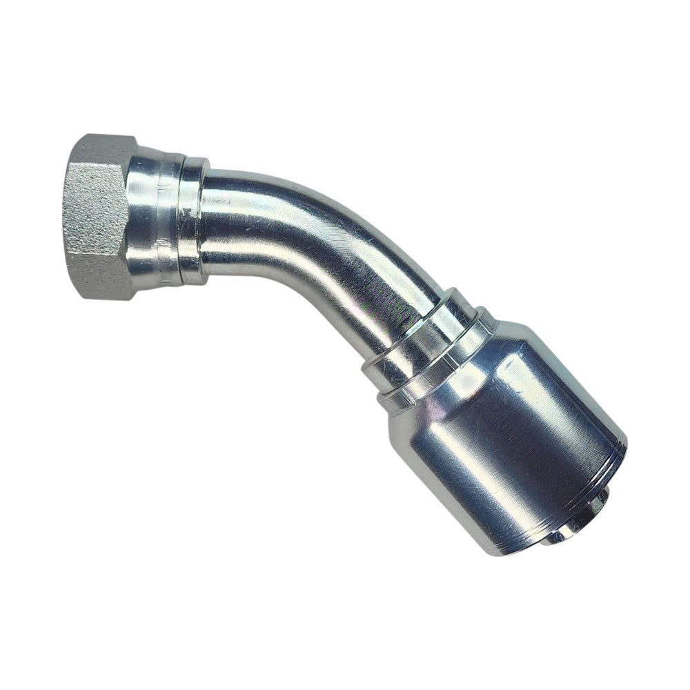 Female JIC Swivel 1" to Hose Crimp 1" 45 Deg Hydraulic Fitting 