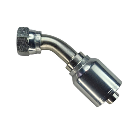 Female JIC Swivel to Hose Crimp 45 Deg Fitting