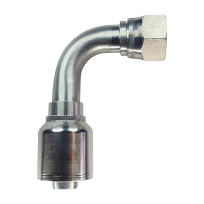 Hose Crimp to Female JIC Swivel 90 Deg Elbow Fitting