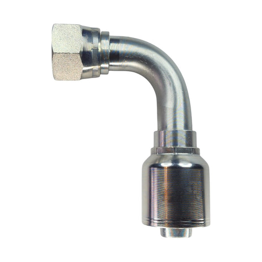 Female JIC Swivel to Hose Crimp 90 Deg Elbow Fitting