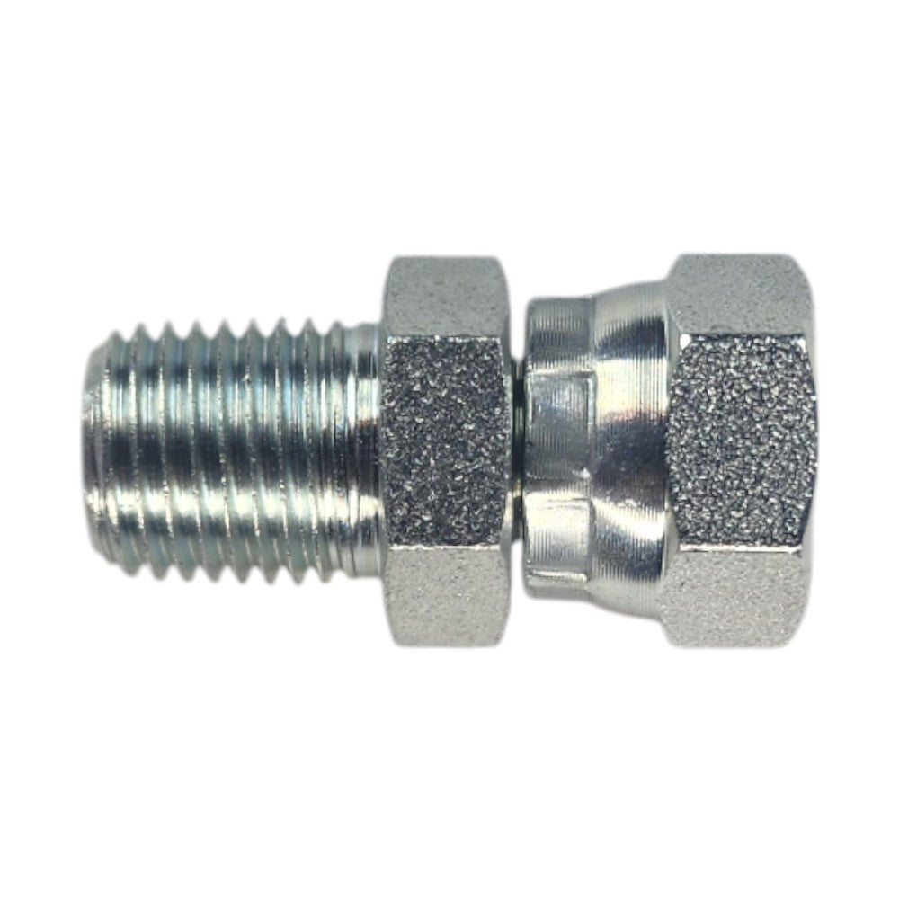Male NPT 1/4" to Female NPT Swivel 1/4" Straight Hydraulic Fitting
