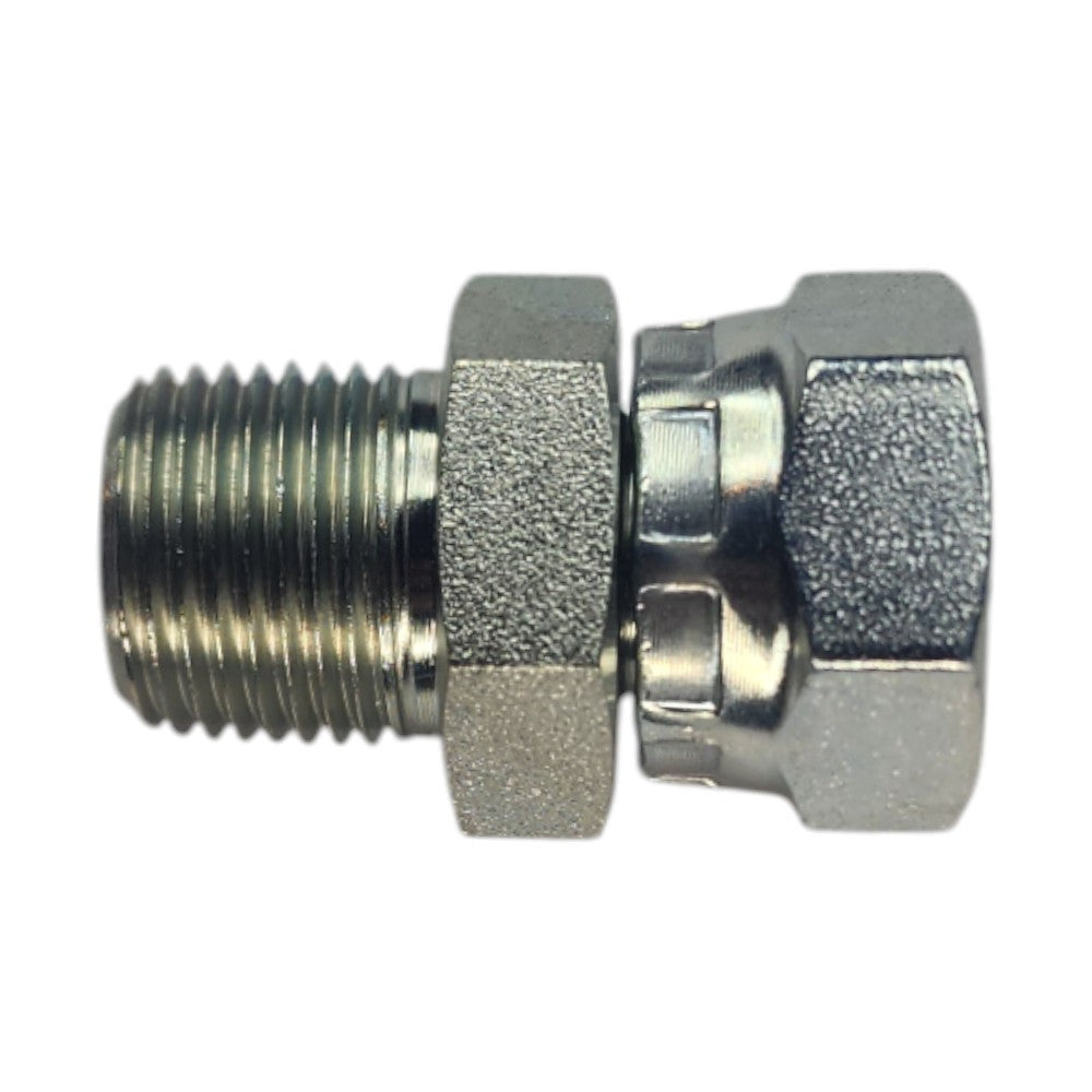 Male NPT 3/8" to Female NPT Swivel 3/8" Straight Hydraulic Fitting