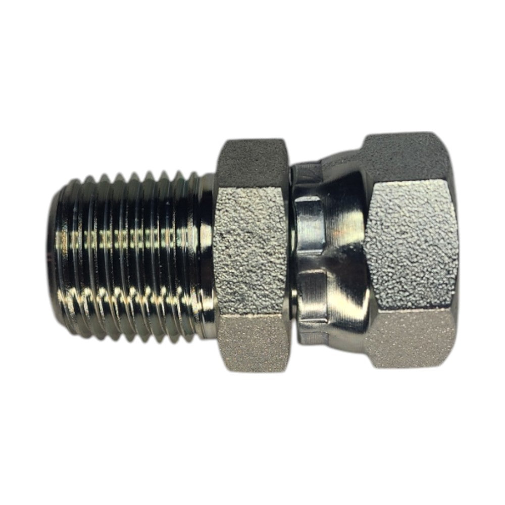 Male NPT 1/2" to Female NPT Swivel 1/2" Straight Hydraulic Fitting