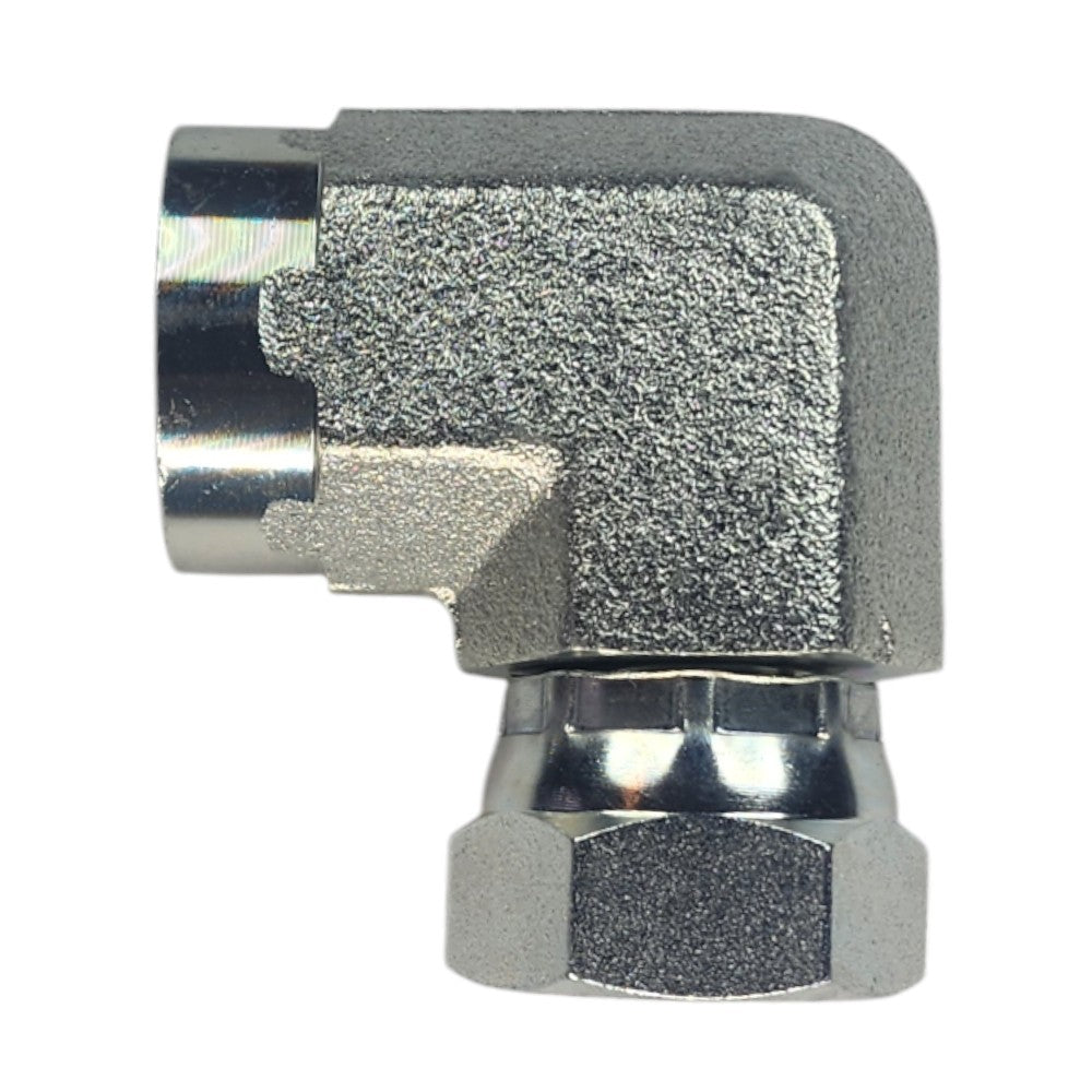 Female NPT 1/2" to Female NPT Swivel 1/2" 90 Deg Elbow Hydraulic Fitting
