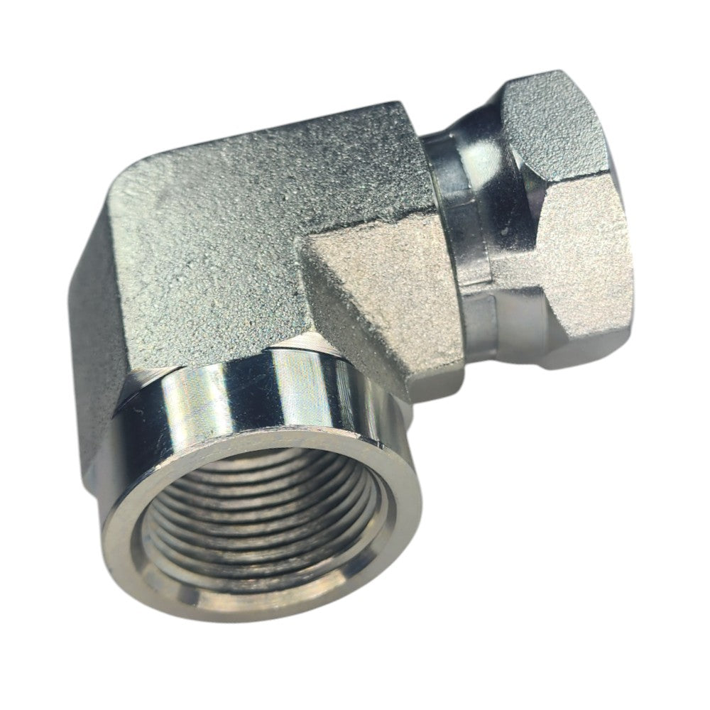 Female NPT to Female NPT Swivel Hydraulic Fitting View B